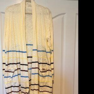 BloomChic Contrast Striped Pocket Open Front Cardigan 14-16/1X  - NWT